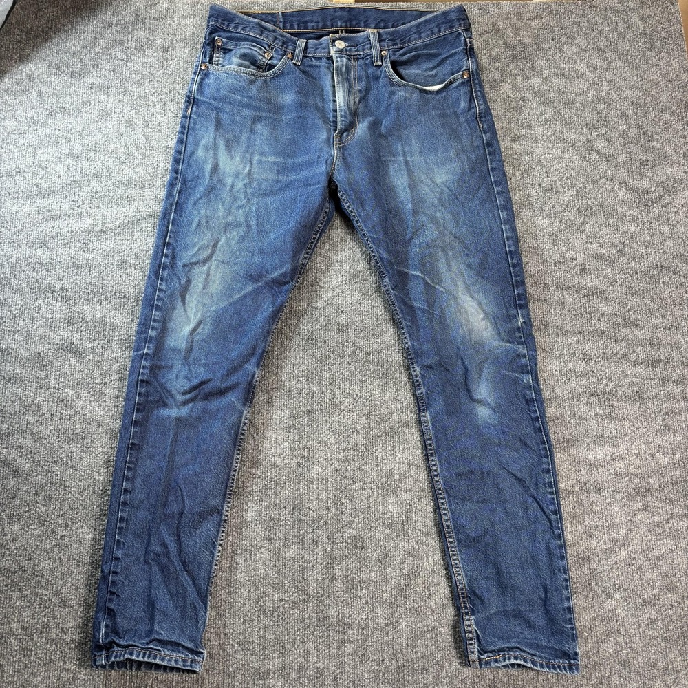 Levis 512 Jeans Mens 34x32 Blue Medium Wash Slim Tapered Denim Pants Casual